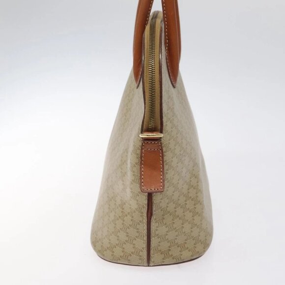 CELINE Macadam Canvas Hand Bag PVC Beige Gold Auth - Picture 9 of 16
